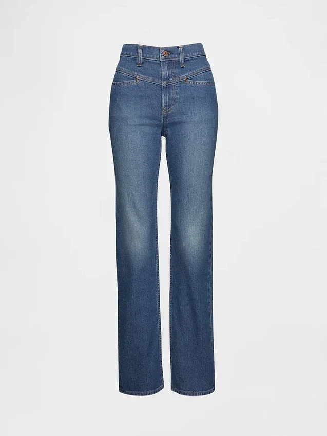 Høy midje, western-inspirerte, slanke, rette Jeans i 90-tallsstil