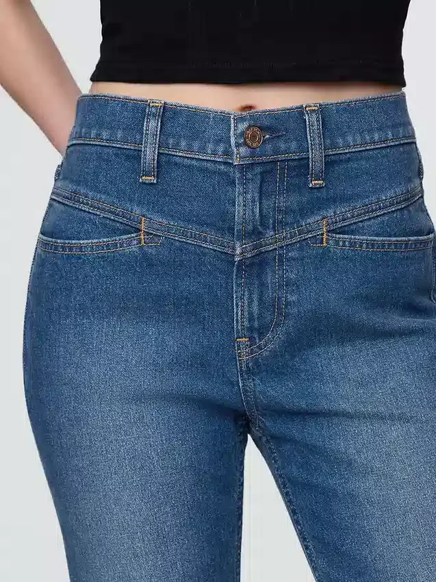 Høy midje, western-inspirerte, slanke, rette Jeans i 90-tallsstil