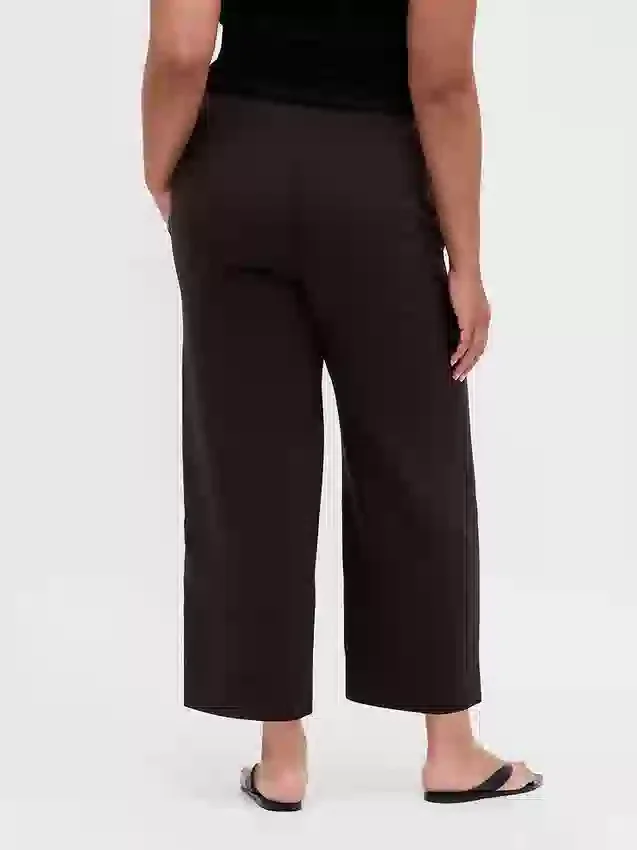 Høyt sittende, rette ankelbukser i twill