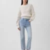 Høytaljede, slanke, rette cropped-Jeans i 90-tallsstil
