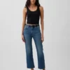 Høytaljede, slanke, rette cropped-Jeans i 90-tallsstil