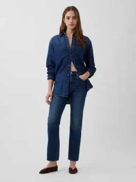Høytaljede, slanke, rette cropped-Jeans i 90-tallsstil