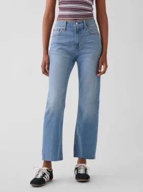 Høytaljede, slanke, rette cropped-Jeans i 90-tallsstil