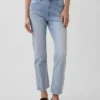 Høytaljede, slanke, rette cropped-Jeans i 90-tallsstil
