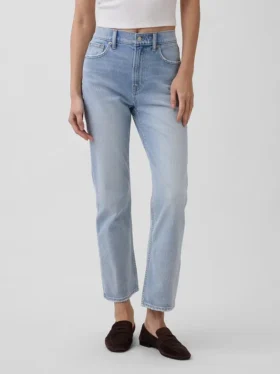 Høytaljede, slanke, rette cropped-Jeans i 90-tallsstil