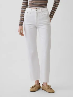 Høytaljede, slanke, rette cropped-Jeans i 90-tallsstil