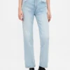 Høytaljede, slanke, rette cropped-Jeans i 90-tallsstil