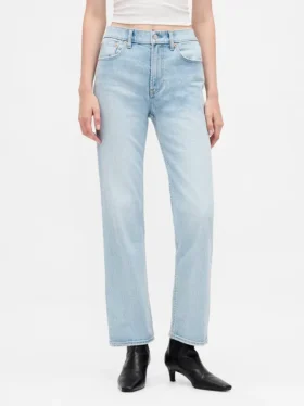 Høytaljede, slanke, rette cropped-Jeans i 90-tallsstil