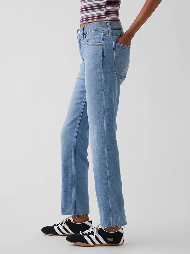 Høytaljede, slanke, rette cropped-Jeans i 90-tallsstil