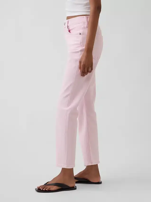 Høytaljede, slanke, rette cropped-Jeans i 90-tallsstil