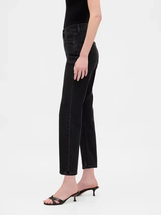 Høytaljede, slanke, rette cropped-Jeans i 90-tallsstil