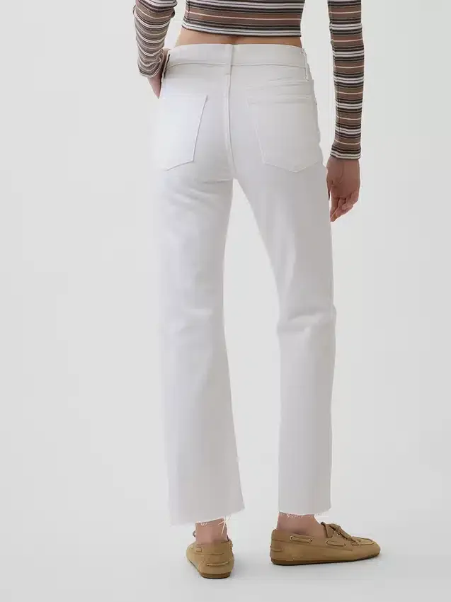 Høytaljede, slanke, rette cropped-Jeans i 90-tallsstil