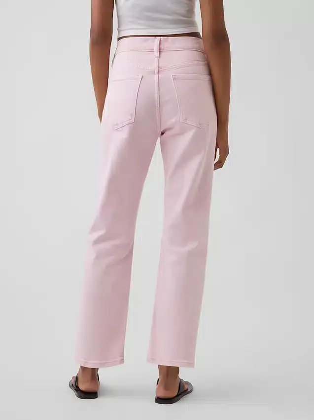 Høytaljede, slanke, rette cropped-Jeans i 90-tallsstil