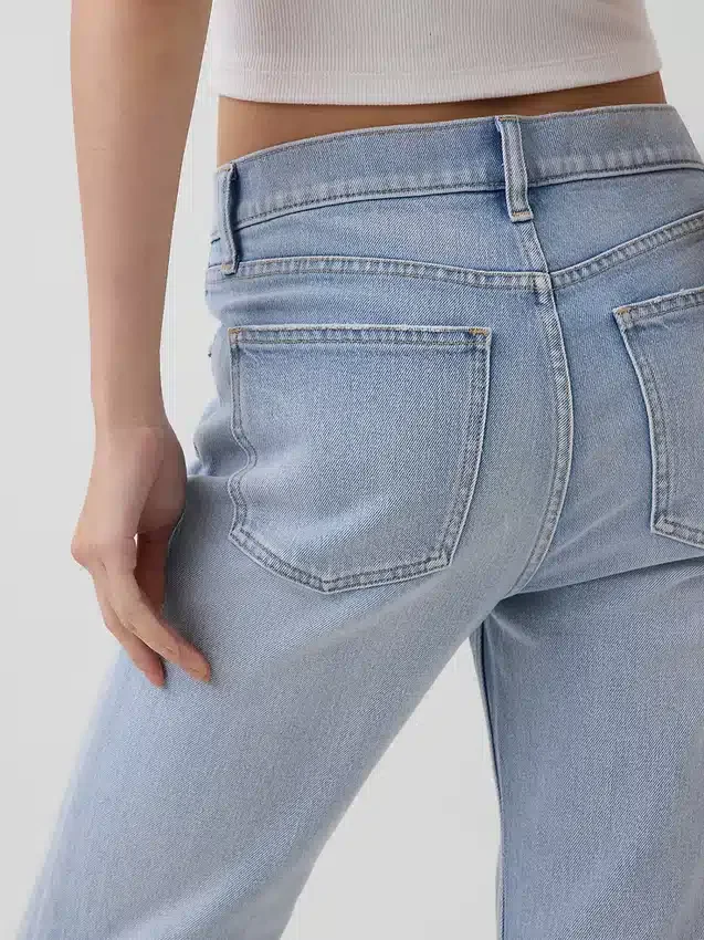 Høytaljede, slanke, rette cropped-Jeans i 90-tallsstil