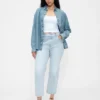 Høytaljede, slanke, rette cropped-Jeans i 90-tallsstil