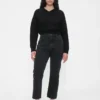 Høytaljede, slanke, rette cropped-Jeans i 90-tallsstil