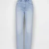 Høytaljede, slanke, rette cropped-Jeans i 90-tallsstil