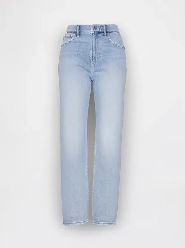 Høytaljede, slanke, rette cropped-Jeans i 90-tallsstil