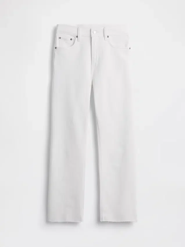 Høytaljede, slanke, rette cropped-Jeans i 90-tallsstil