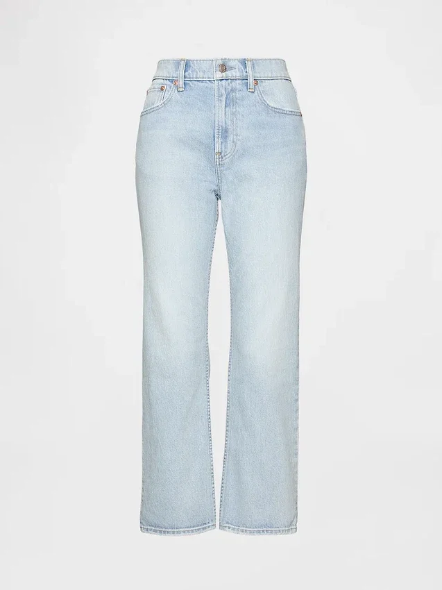 Høytaljede, slanke, rette cropped-Jeans i 90-tallsstil