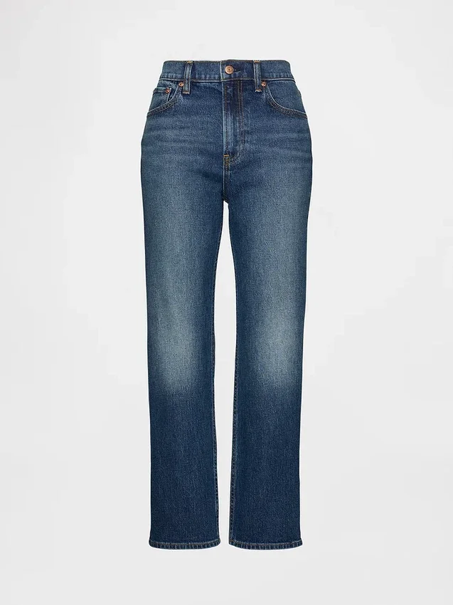 Høytaljede, slanke, rette cropped-Jeans i 90-tallsstil