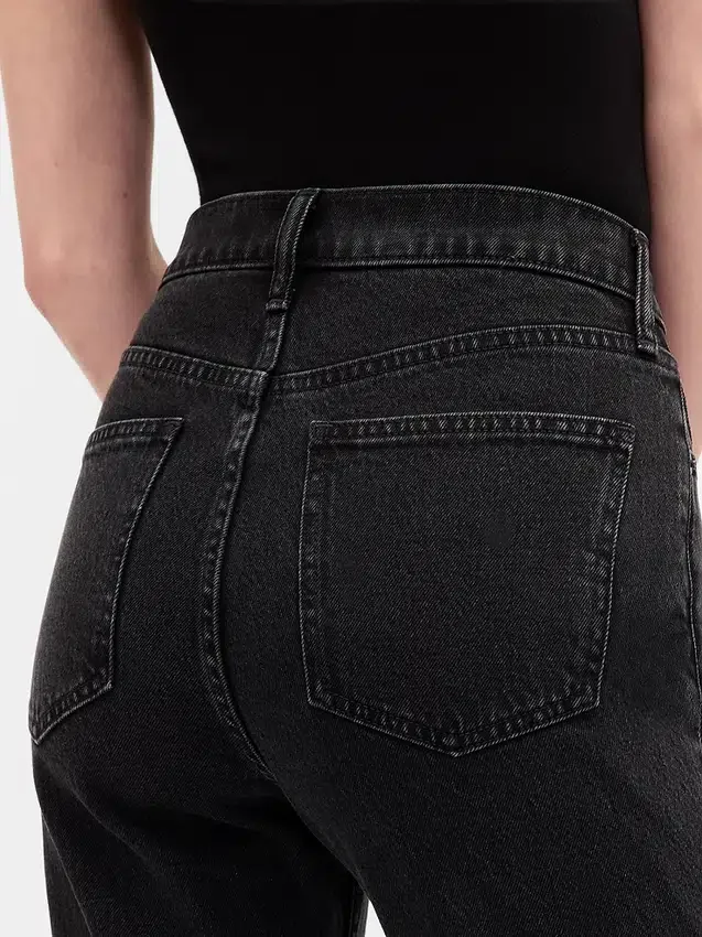 Høytaljede, slanke, rette cropped-Jeans i 90-tallsstil