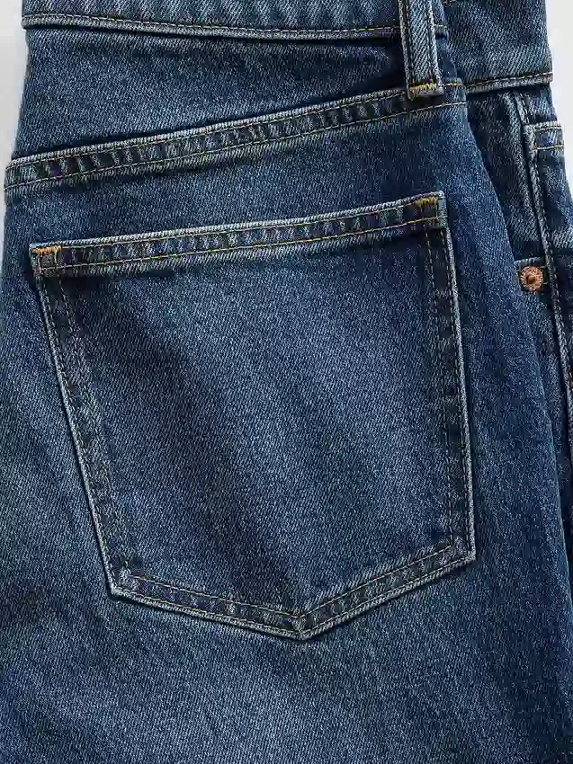 Høytaljede, slanke, rette cropped-Jeans i 90-tallsstil