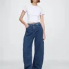 Høytaljede strikkede «Horseshoe»-Jeans