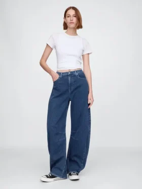 Høytaljede strikkede «Horseshoe»-Jeans