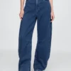 Høytaljede strikkede «Horseshoe»-Jeans
