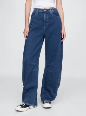 Høytaljede strikkede «Horseshoe»-Jeans