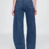 Høytaljede strikkede «Horseshoe»-Jeans