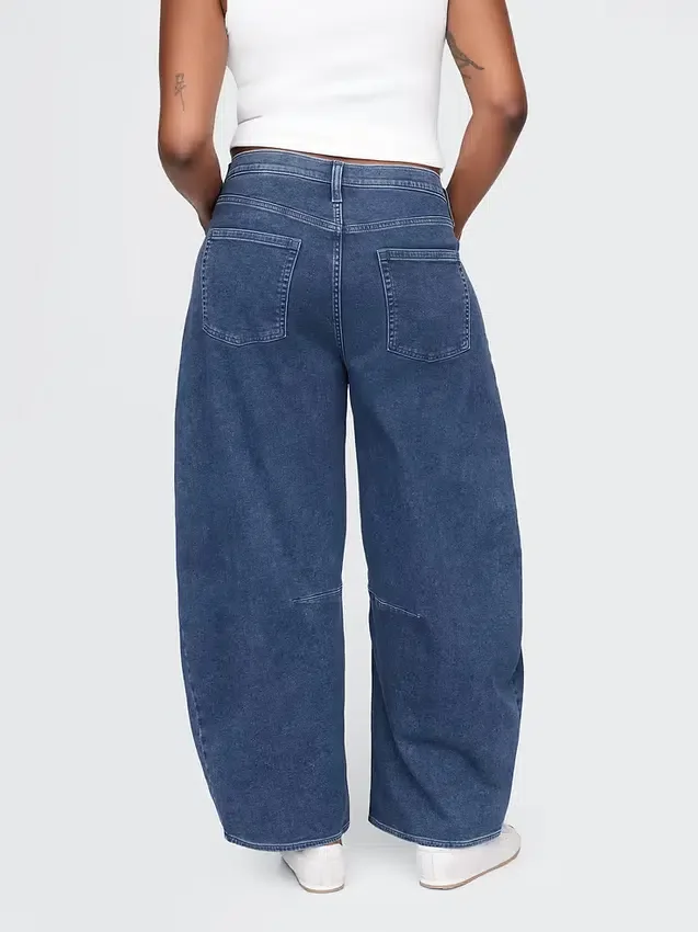 Høytaljede strikkede «Horseshoe»-Jeans