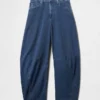 Høytaljede strikkede «Horseshoe»-Jeans