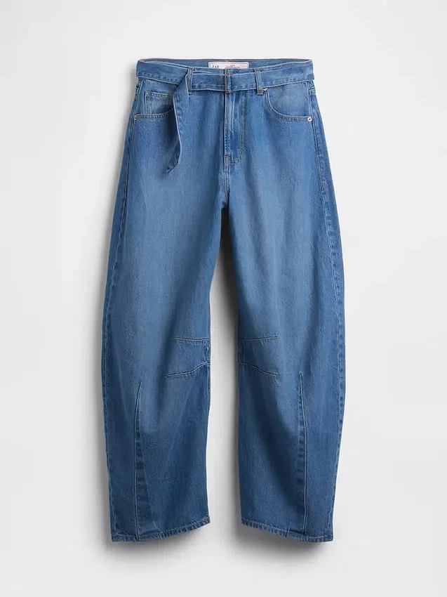 Høytaljede, ultramyke «Horseshoe»-Jeans med belte