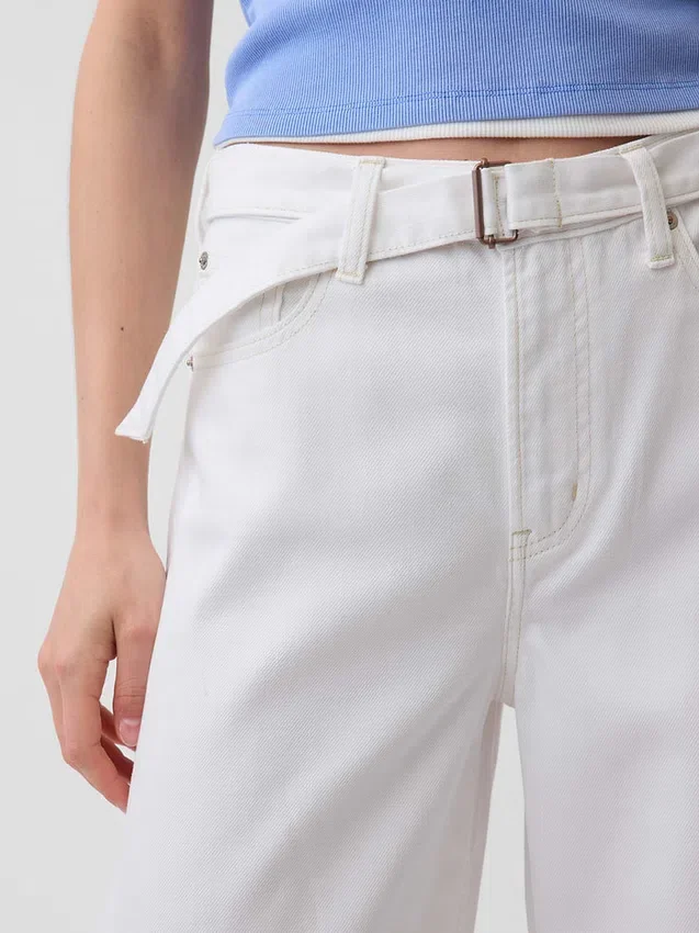 Høytaljede, ultramyke «Horseshoe»-Jeans med belte