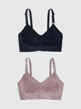 Ingrid and Isabel Basics Sømløs 2-i-1 amme- og pumpebh for mammaklær, 2-pakning