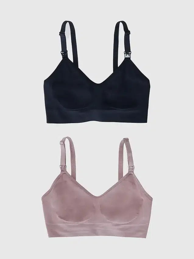 Ingrid and Isabel Basics Sømløs 2-i-1 amme- og pumpebh for mammaklær, 2-pakning