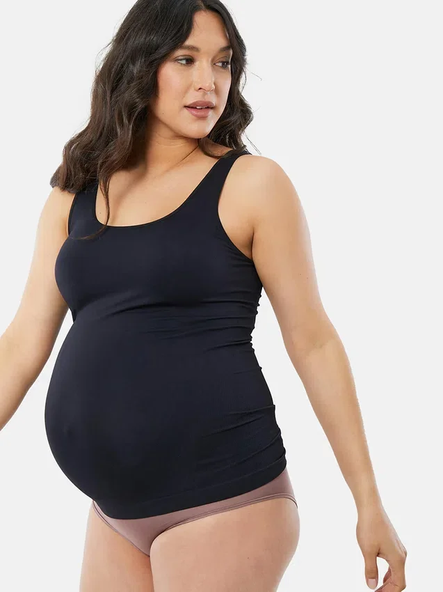 Ingrid and Isabel Basics Sømløs Cami med mageunderstøttelse for mammaklær, 2-pak