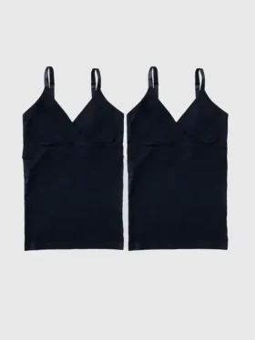 Ingrid og Isabel Basics Mammaklær Sømløs amme-cami med krysset utringning, 2-pakning