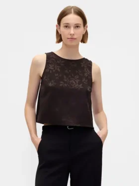 Jacquard-tanktop med kort snitt