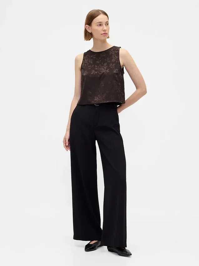 Jacquard-tanktop med kort snitt