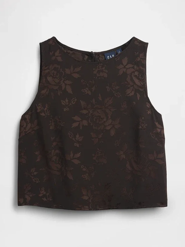 Jacquard-tanktop med kort snitt