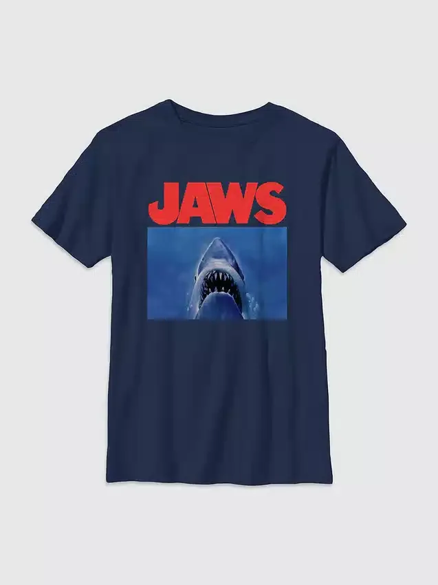 Jaws-T-skjorte med hai-motiv for barn