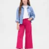 Jeans for barn med høy midje, vid benvidde og ankelhøyde