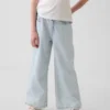 Jeans for barn med høy midje, vid benvidde og ankelhøyde