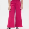 Jeans for barn med høy midje, vid benvidde og ankelhøyde