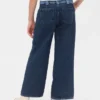 Jeans for barn med høy midje, vid benvidde og ankelhøyde