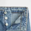 Jeans for barn med høy midje, vid benvidde og ankelhøyde