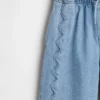 Jeans for barn med høy midje, vid benvidde og ankelhøyde